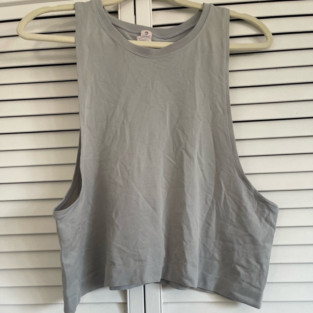 90 Degree By Reflex Light Gray Muscle Tee